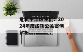 危机中淬炼生机：2024年度成功公关案例解析