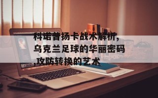 科诺普扬卡战术解析,乌克兰足球的华丽密码,攻防转换的艺术