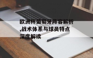 欧洲杯葡萄牙阵容解析,战术体系与球员特点深度解读