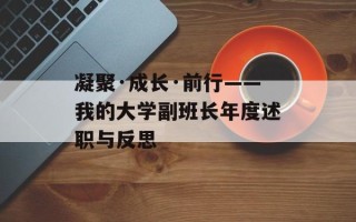 凝聚·成长·前行——我的大学副班长年度述职与反思