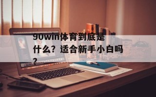 90win体育到底是什么？适合新手小白吗？