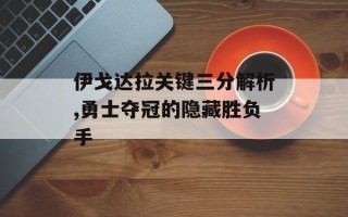 伊戈达拉关键三分解析,勇士夺冠的隐藏胜负手