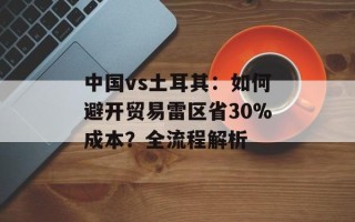 中国vs土耳其：如何避开贸易雷区省30%成本？全流程解析