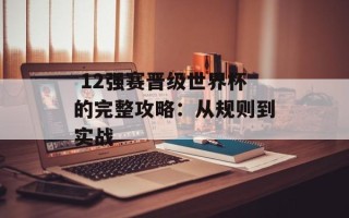  12强赛晋级世界杯的完整攻略：从规则到实战