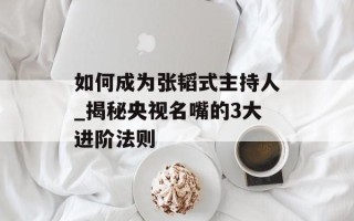 如何成为张韬式主持人_揭秘央视名嘴的3大进阶法则