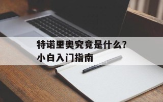 特诺里奥究竟是什么？小白入门指南