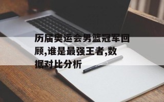 历届奥运会男篮冠军回顾,谁是最强王者,数据对比分析