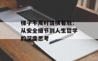 梯子不用时请横着放：从安全细节到人生哲学的深度思考