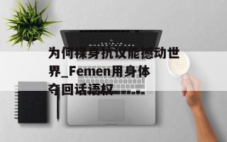 为何裸身抗议能撼动世界_Femen用身体夺回话语权