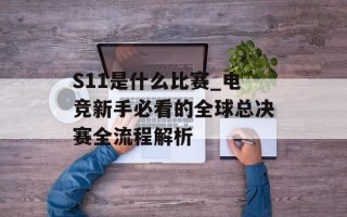 S11是什么比赛_电竞新手必看的全球总决赛全流程解析